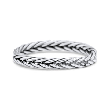 Multi Braided Unique Criss Cross Celtic Oxidized Band Thumb Ring